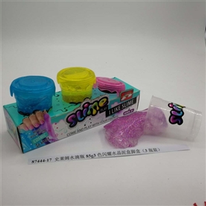 史莱姆水滴瓶85g3色闪耀水晶泥盒脚盒（3瓶装） - OBL750731