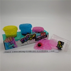 史莱姆水滴瓶85g3色闪耀水晶泥+昆虫动物盒脚盒（3瓶装） - OBL750735