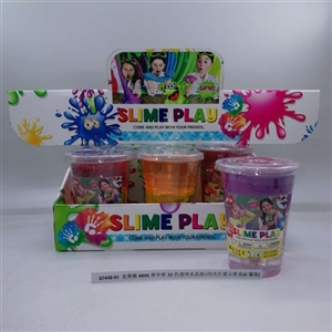 Slime 480 g cup cup 12 color transparent crystal mud flash display color box (6 cans) - OBL750764
