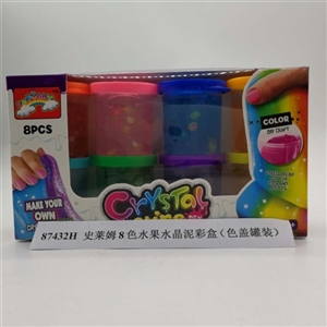 Slime 8 color fruit crystal mud color box (color cover eight cans) - OBL750786