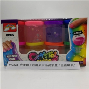 8 color candy slime crystal mud color box (color cover eight cans) - OBL750788