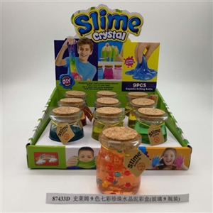 Slime 9 color colorful pearl crystal mud color box 9 bottle (glass) - OBL750791