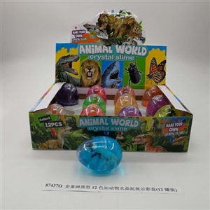 Slime egg type 12 color and crystal mud animals display color box (12 cans) - OBL750824