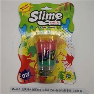 Slime water bottles of 85 g and colorful animal skin mud insects card (bottled) - OBL750895