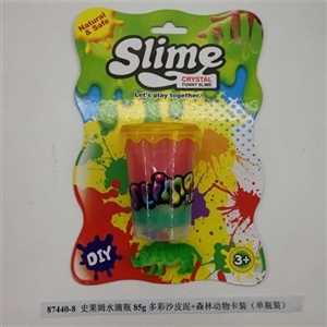 Slime water bottle 85 g and colorful sand skin mud forest animal CARDS (bottled) - OBL750896