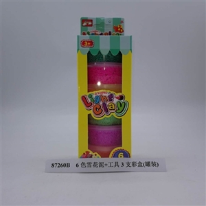 6色雪花泥+工具3支彩盒(6罐装) - OBL750922