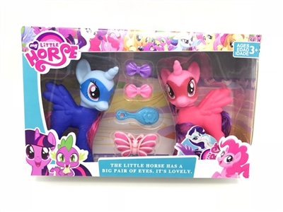 Two evade glue pony with bao li comb hair clips - OBL751453