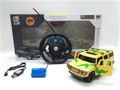 1:18四通.方向盘遥控手动开门悍马车(沙黄.军绿) - OBL752490