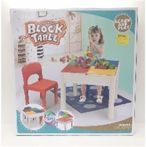 Multi-function children table/building blocks of learning table (one desk and two chairs - OBL752495