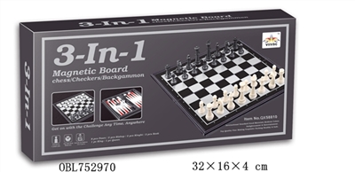 3合1磁性双陆棋国际象棋/西洋棋 - OBL752970