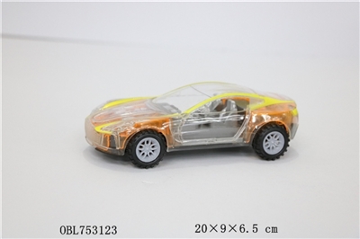 七彩灯光音乐透明惯性赛车（蓝） - OBL753123