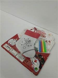 Educational DIY Christmas stockings coloured drawing or pattern - OBL753866