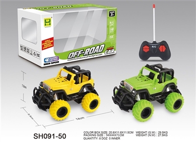 迷你四通灯光牧马人遥控车 - OBL754359