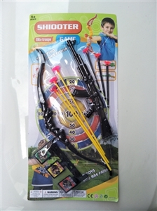 26 cm black needle gun with bows and arrows plus three target - OBL755039