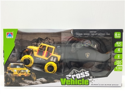 1;32悬空操纵方向盘四通越野吉普车遥控车LED灯 - OBL755587