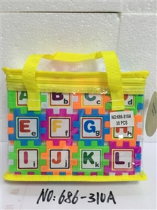 积木手提袋（英文、数字卡通图案）38PCS - OBL755667