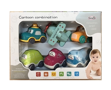 马卡龙卡通惯性车6只装 - OBL756244