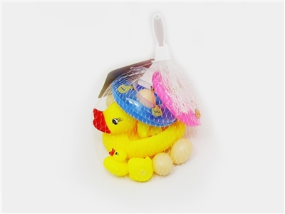 The child mother duck swimming laps - OBL756632