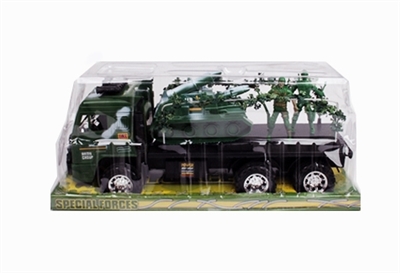 惯性军事拖头车带坦克1只2军人 - OBL756912