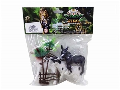 Farm animals plus guardrail and coconut trees - OBL759161