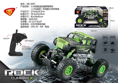 1:16四驱遥控越野攀爬车（2.4G遥控）包电配USB充电线 - OBL760915