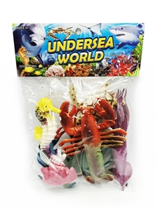 Turtles. Crabs. Flat fish, lobster. Octopus. The hippocampus - OBL761269