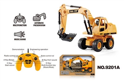 2.4 G six channel remote control truck wheel type hydraulic mining simulation luxuriously - OBL762059