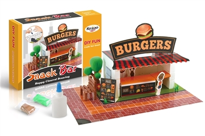 DIY scene building gypsum coloured drawing or pattern - burger - OBL762431