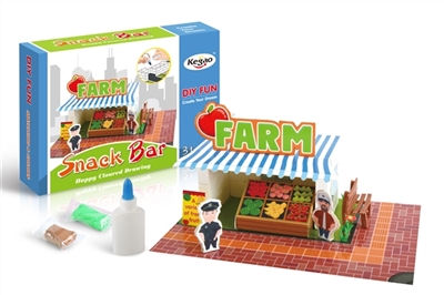 DIY scene building gypsum coloured drawing or pattern - fruit store - OBL762433