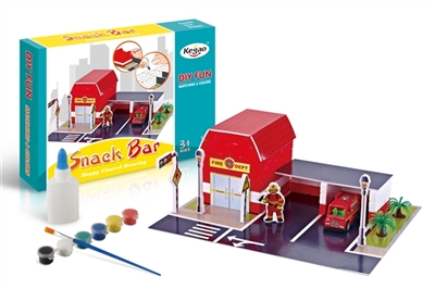 DIY scene building gypsum coloured drawing or pattern - the fire department - OBL762439