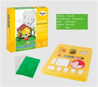 Gypsum - coloured drawing or pattern of DIY builds the hut - OBL762441