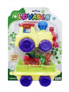 惯性火车带车斗（软胶恐龙10只） - OBL762759