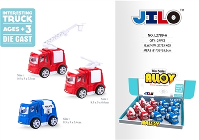 Mini alloy back in cartoon fire a police car - OBL762919