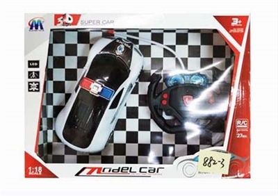 1:18 cross with 3 d light steering wheel bugatti police car remote control car - OBL764061
