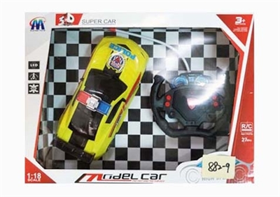 1：18四通带3D灯光方向盘大黄蜂警车遥控车 - OBL764073