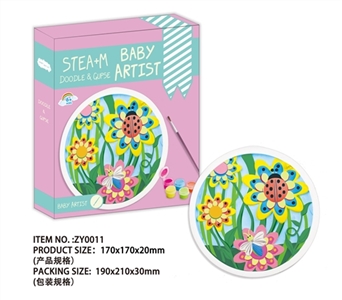 Gypsum plate painted flowers - OBL764266