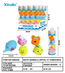 环保喷水动物五只装PVC圆筒   （一展示盒12条） - OBL764453