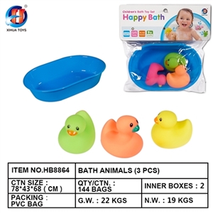 环保喷水色鸭三只装配椭圆形浴盆          （2款混装） - OBL764477