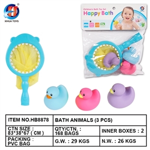 Environmental protection water ducks and fish with nets (3, orange) - OBL764491