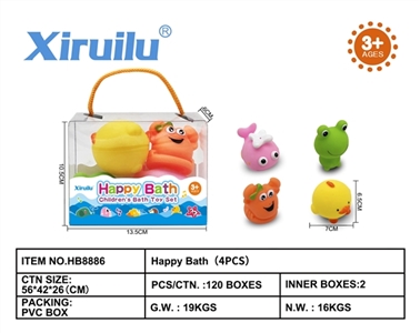 环保喷水动物四只装 - OBL764499