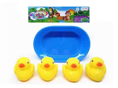 Cartoon ducklings four assembling the tub - OBL764744