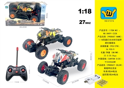 1:18 cross lights water transfer printing cross-country motorcycle climbing car - OBL765098