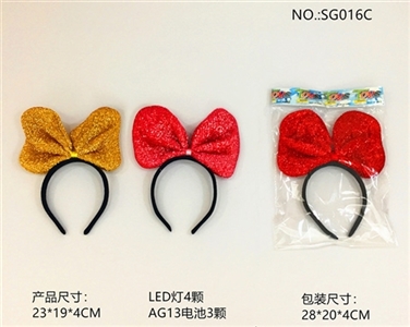 生日派对.金丝布LED蝴蝶结头箍 - OBL765597