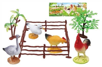 4 5 inch poultry animals with tree suits - OBL766926