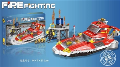 666 PCS by sea fire boats - fire series of building blocks - OBL768847