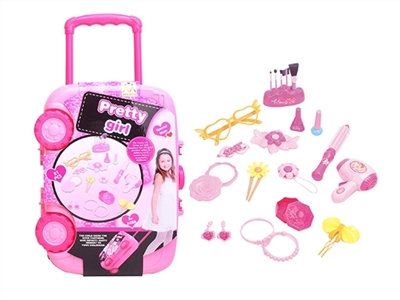 过家家拉杆箱粉红饰品21件套 - OBL769216