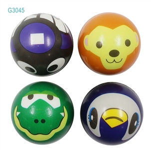 7.6 CM PU ball 4 pack animals expression - OBL770691