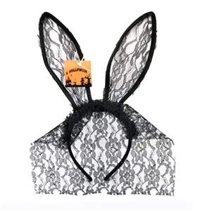 吊卡蕾丝兔耳朵加面纱 - OBL770780