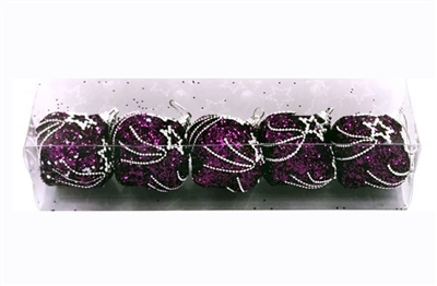 5.7CM宽紫色泡沫灯炮5只装1盒 - OBL770892