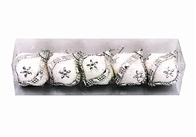 5.7CM宽泡沫灯炮加银色珠片5只装1盒 - OBL770894